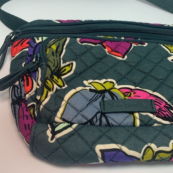 Vera Bradley Belt Bag Fanny Crossbody Purse Falling Flowers Green - Picture 3 of 11